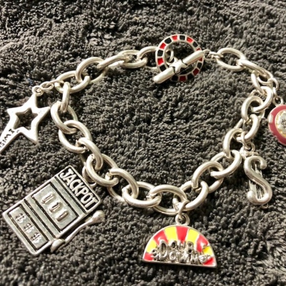 Enameled Casino Gambling Charm Bracelet - Picture 2 of 4
